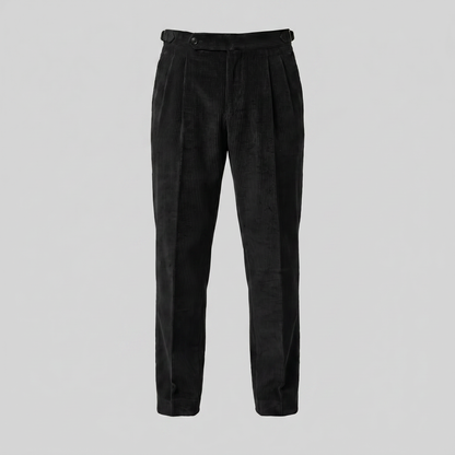 Men's Corduroy Style Pleated Trousers | Tailored Smart-Casual Fit