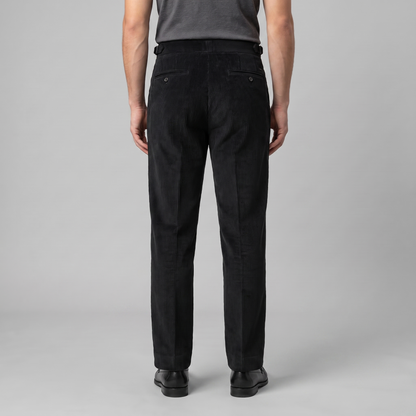 Men's Corduroy Style Pleated Trousers | Tailored Smart-Casual Fit