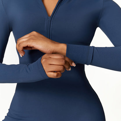 Women's Zip Jumpsuit | Body-Shaping Stretch Activewear