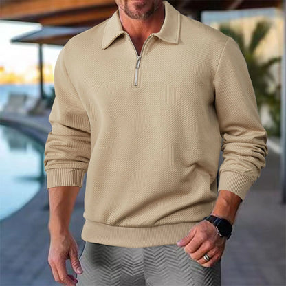 Men's Quarter-Zip Sweater | Geometric Print Knit