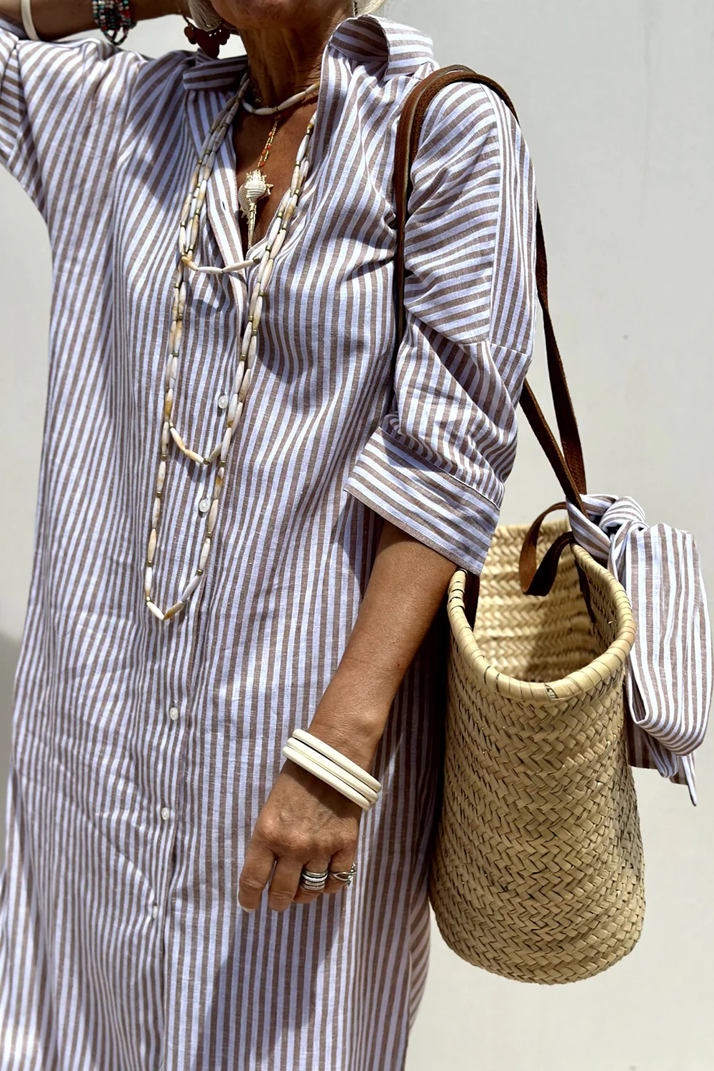Womens Wrinkle-Free V-Neck Summer Dress | Subtle Sheen Elegant Everyday Style
