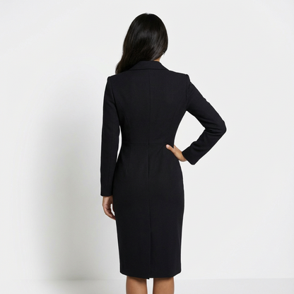 Women's Blazer Midi Dress | Button-Front Office to Evening