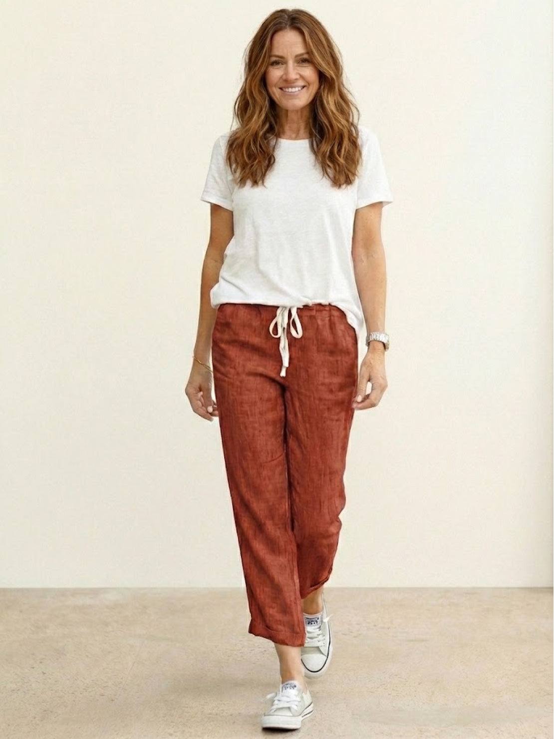 Women's Drawstring Slim Fit Trousers | Casual Summer Comfort