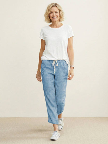 Women's Drawstring Slim Fit Trousers | Casual Summer Comfort
