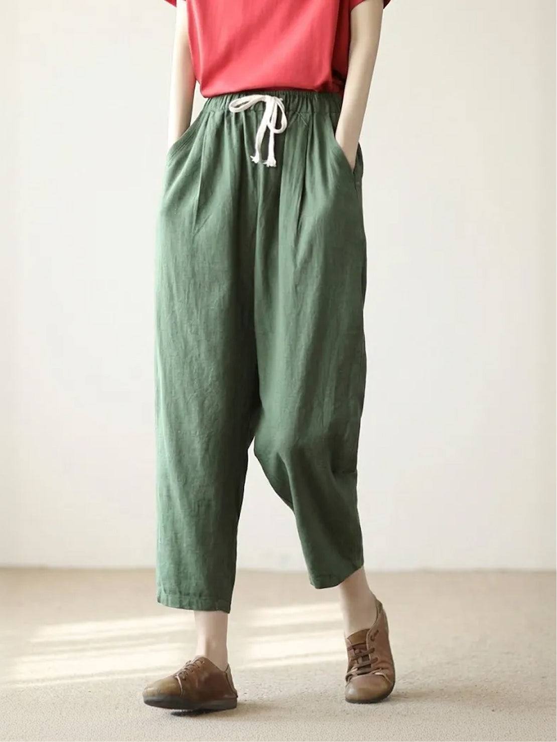 Women's Drawstring Slim Fit Trousers | Casual Summer Comfort