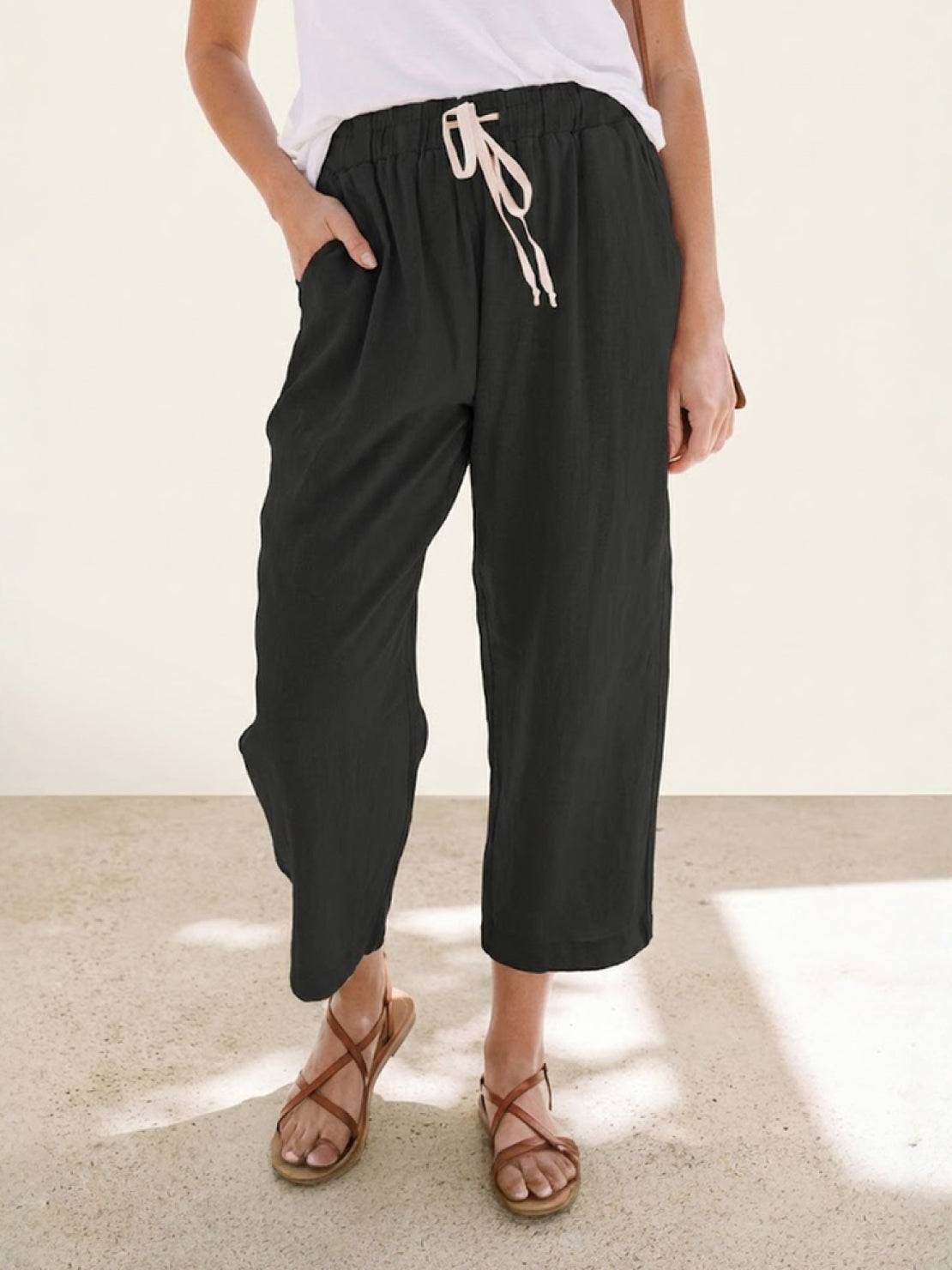 Women's Drawstring Slim Fit Trousers | Casual Summer Comfort