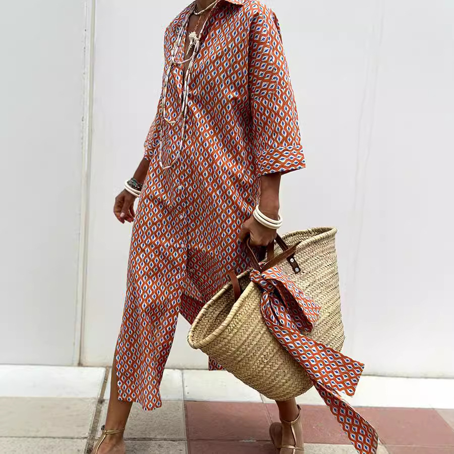 Women's Striped Shirt Dress | Button-Through Vertical Stripe Style