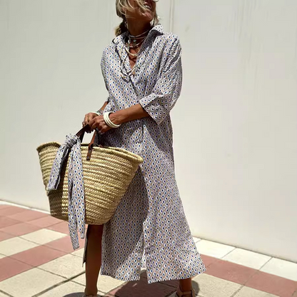 Women's Striped Shirt Dress | Button-Through Vertical Stripe Style