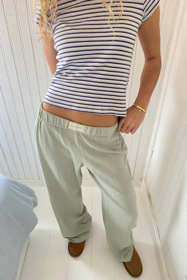 Women's Ribbed Lounge Pants | Elastic Waist Relaxed Fit