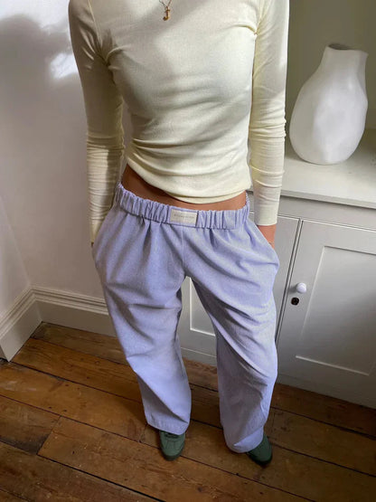 Women's Ribbed Lounge Pants | Elastic Waist Relaxed Fit