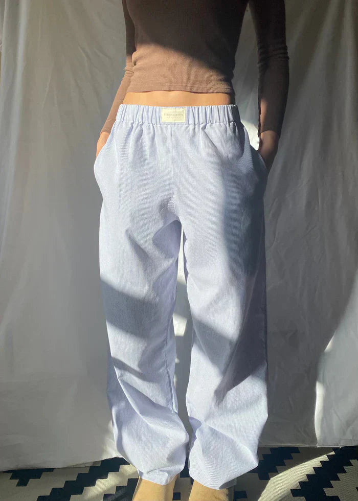 Women's Ribbed Lounge Pants | Elastic Waist Relaxed Fit