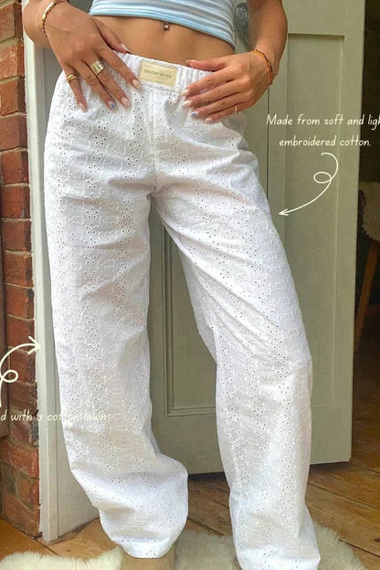 Women's Ribbed Lounge Pants | Elastic Waist Relaxed Fit