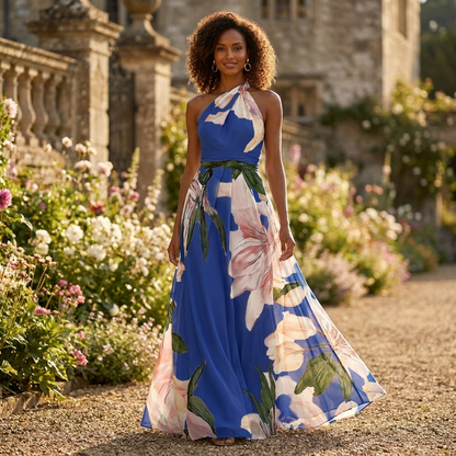Women's Asymmetric Neck Maxi Dress | Casual Summer Elegance