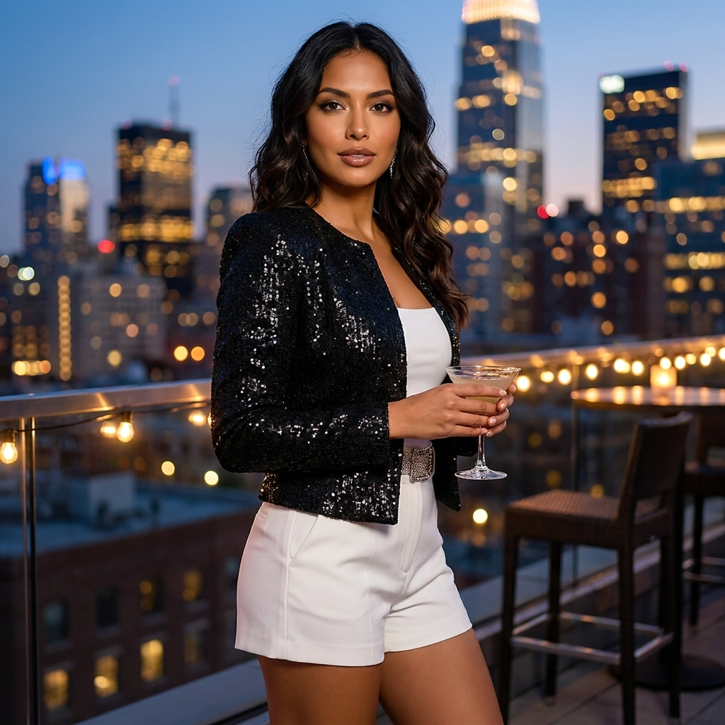 Women's Short Sequin Blazer