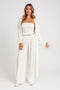Women's Three-Piece Strapless Top & Trouser Set