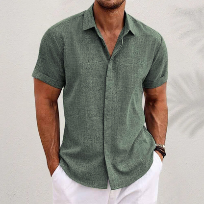 Men's Short Sleeve Linen Style Shirt
