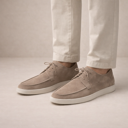 Men's Leather Style Loafers | Lace-Up Classic Closed Toe Shoes