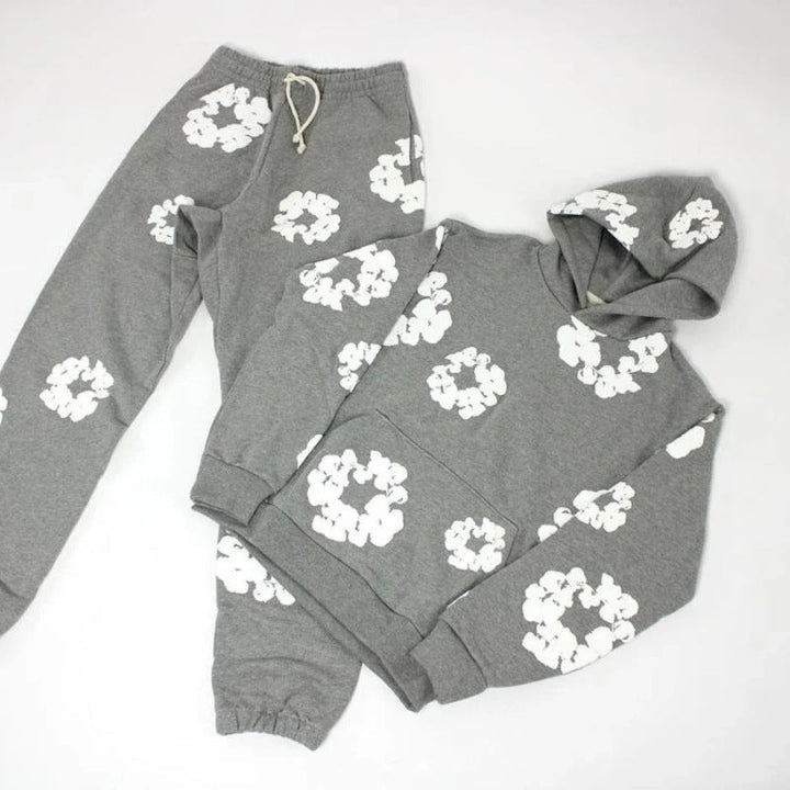 Unisex Floral Print Tracksuit Set