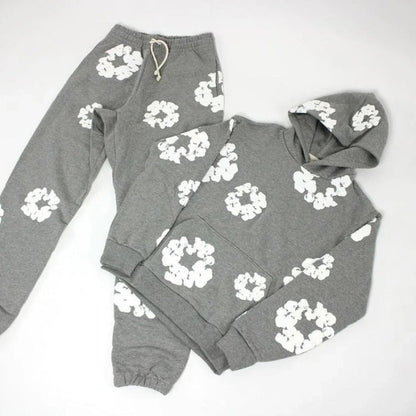 Unisex Floral Print Tracksuit Set