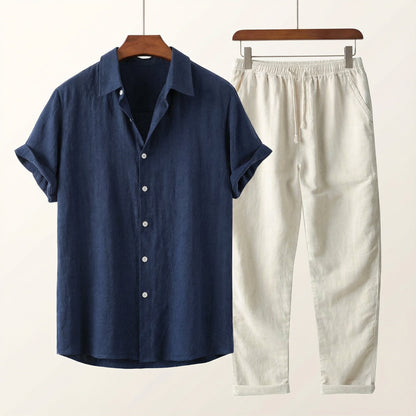 Linen-Style Summer Set | Lightweight Shirt & Trousers