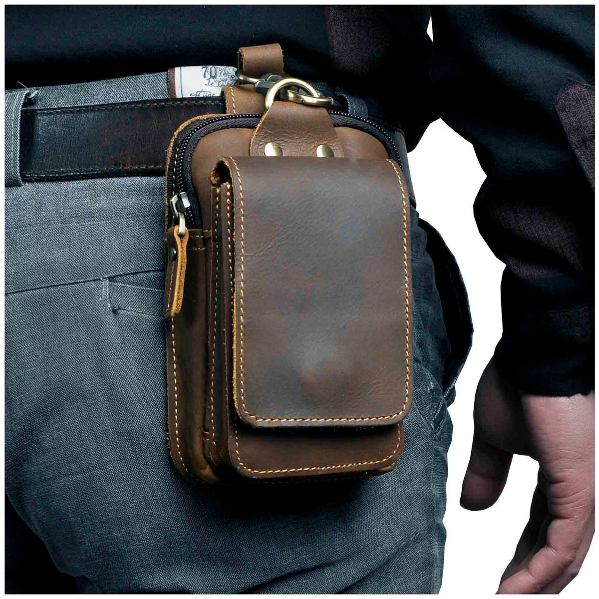 Men's Leather Style Waist Pack | Hands-Free Everyday Carry