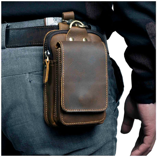 Men's Leather Style Waist Pack | Hands-Free Everyday Carry
