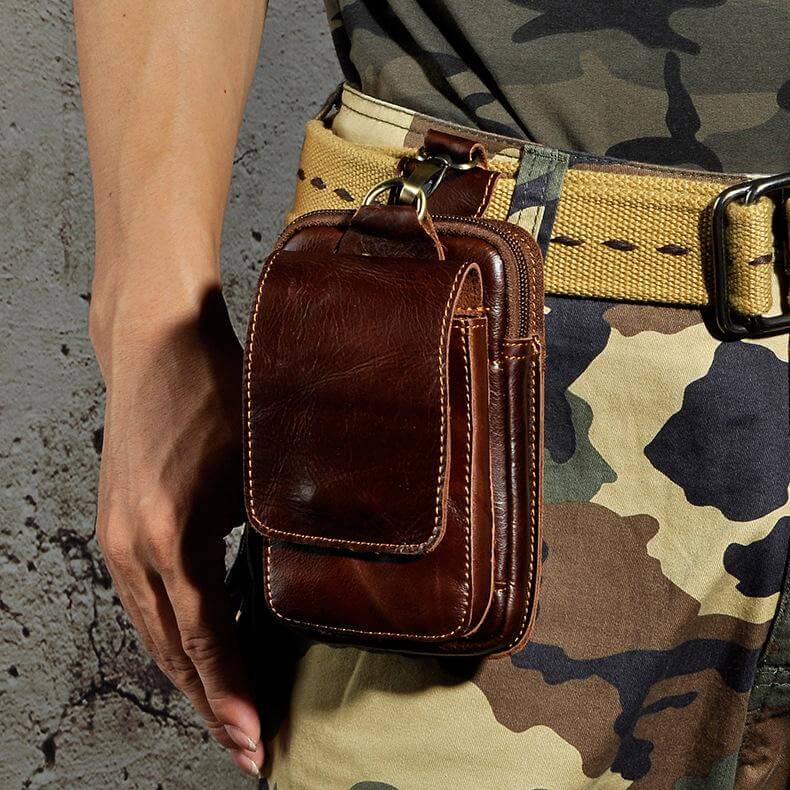 Men's Leather Style Waist Pack | Hands-Free Everyday Carry