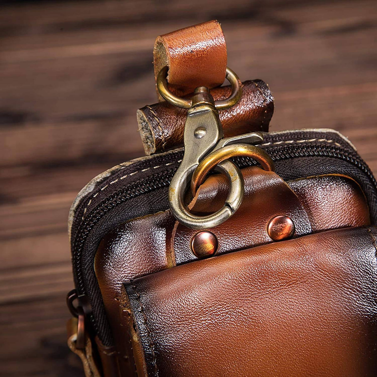 Men's Leather Style Waist Pack | Hands-Free Everyday Carry