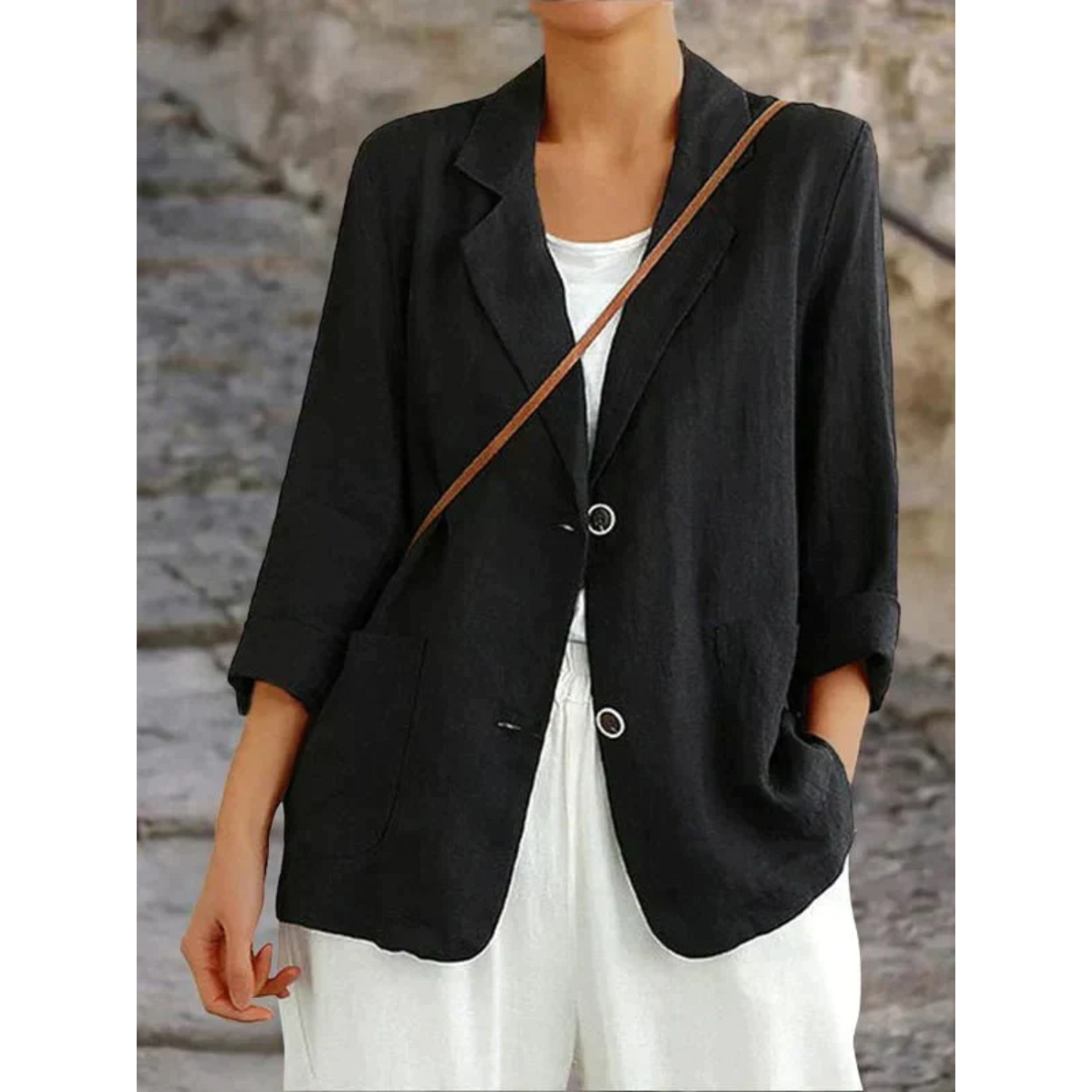 Women's Linen Style Tailored Blazer | Lightweight Smart Casual Jacket