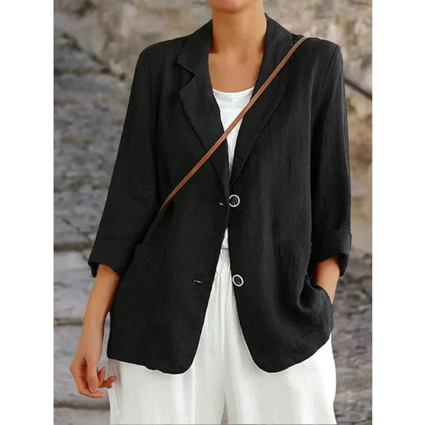 Women's Linen Style Tailored Blazer | Lightweight Smart Casual Jacket
