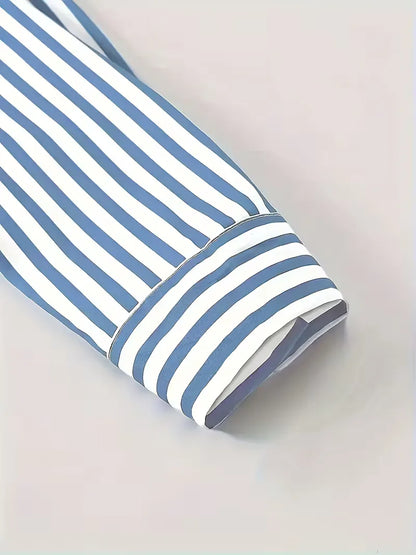 Men's Slim Fit Vertical Stripe Shirt | Smart Casual Button-Down