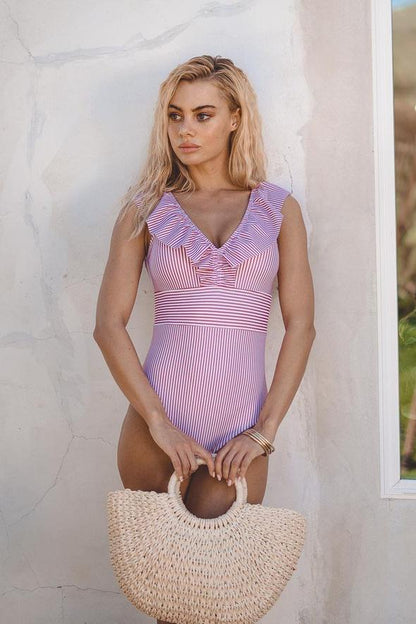 Women's Retro Striped Swimsuit | One-Piece Classic Fit