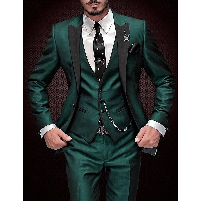 Men's Three-Piece Suit Set | Blazer & Waistcoat Wedding Style