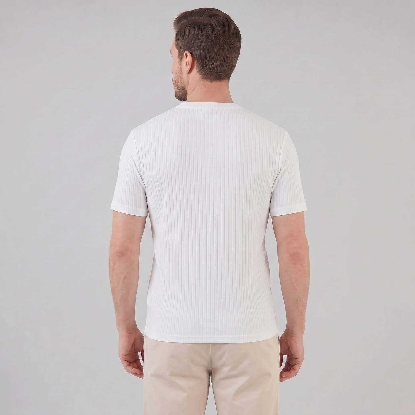 Men's Ribbed Athletic Fit Short Sleeve