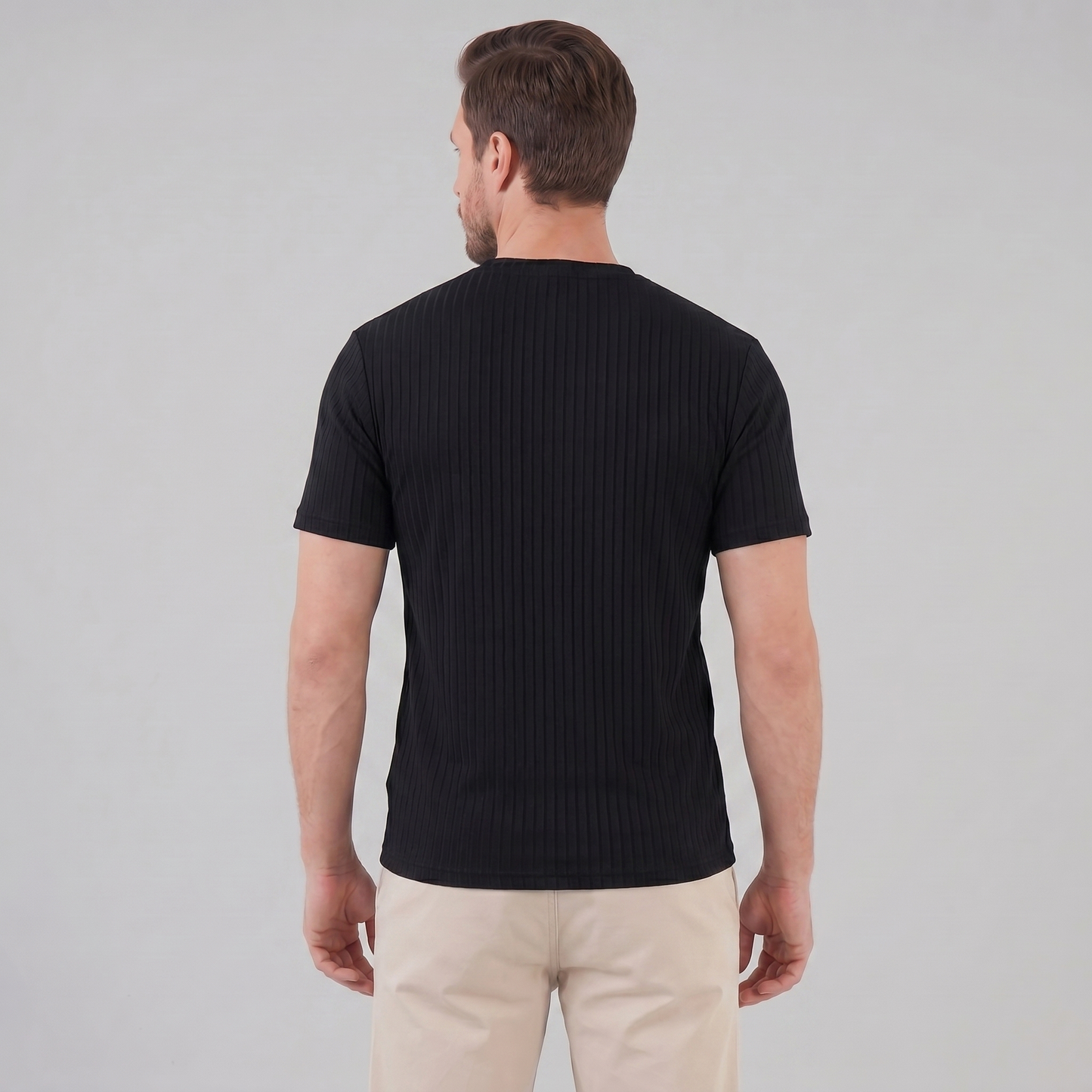 Men's Ribbed Athletic Fit Short Sleeve