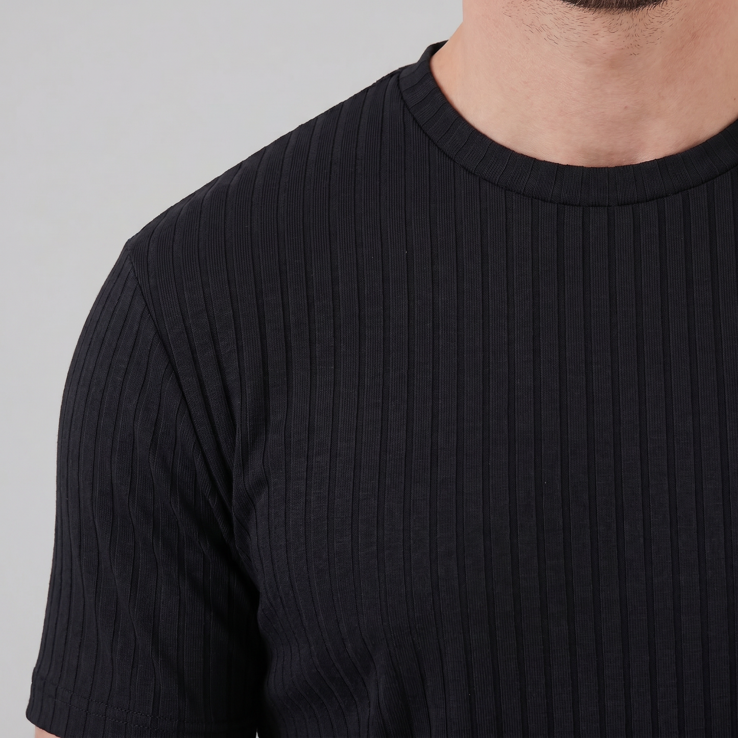 Men's Ribbed Athletic Fit Short Sleeve