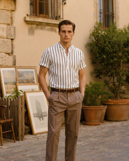 Men's Striped Polo Shirt | Short Sleeve Classic Fit