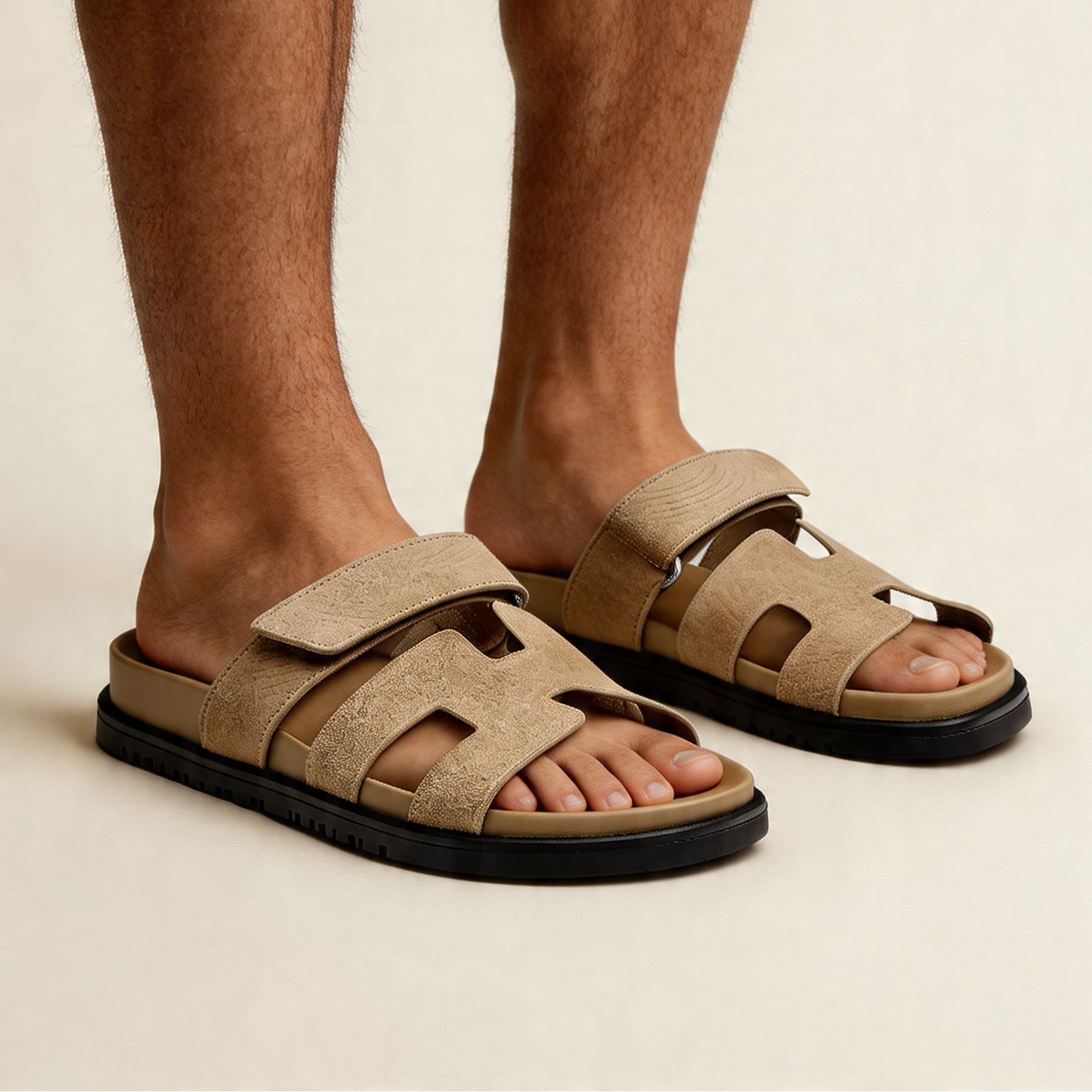 Men's Double Strap Sandals | Comfortable Rubber Sole Summer Shoes