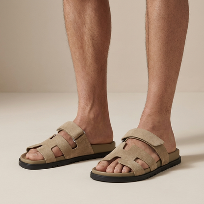 Men's Double Strap Sandals | Comfortable Rubber Sole Summer Shoes