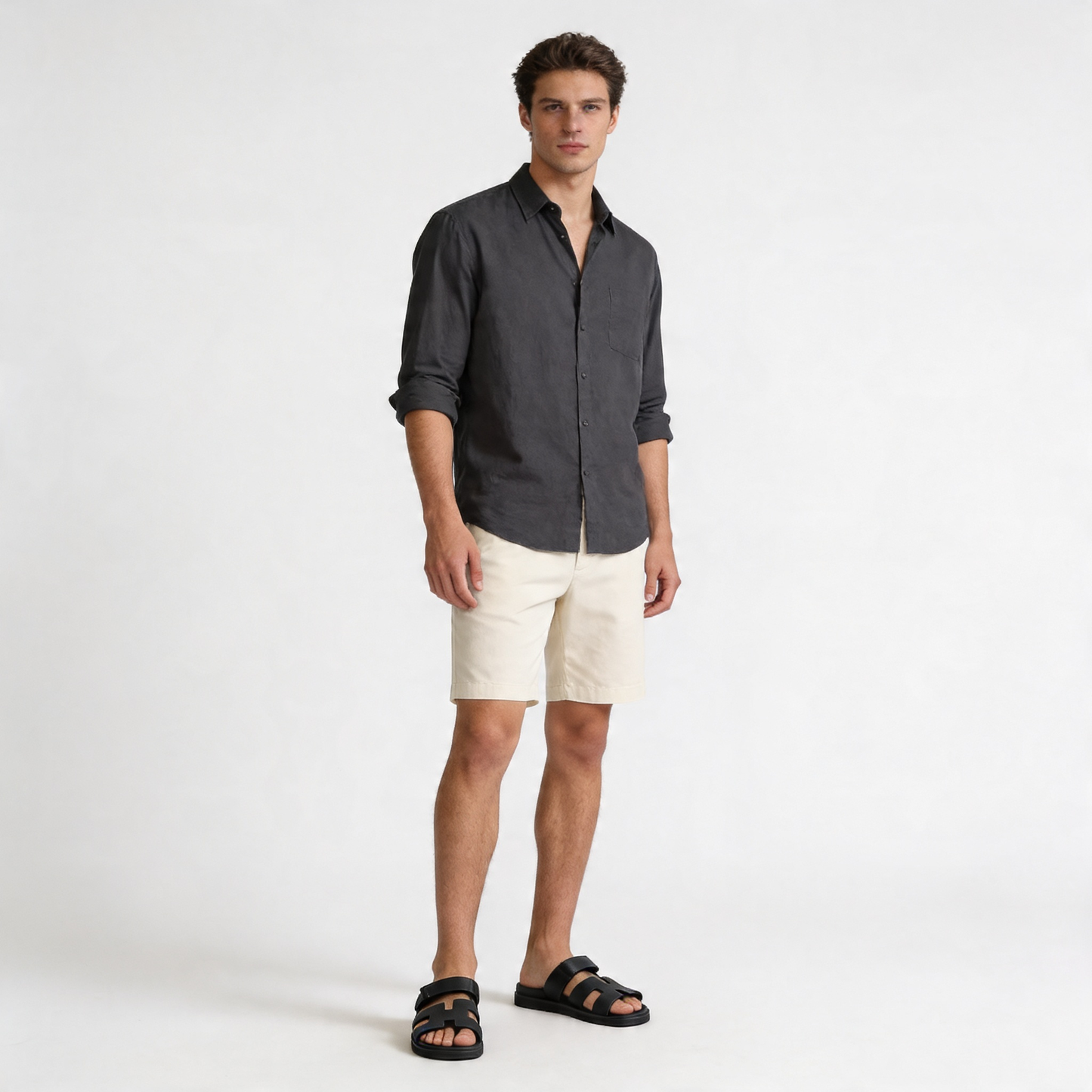 Men's Double Strap Sandals | Comfortable Rubber Sole Summer Shoes