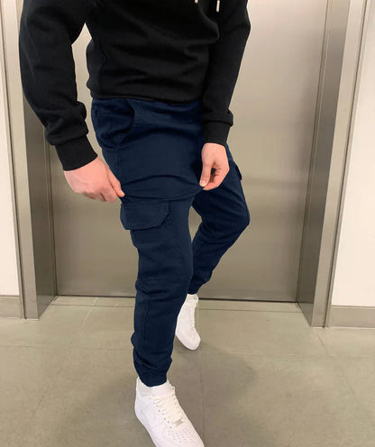 Men's Slim Fit Cargo Joggers | Elastic Waist Street Style