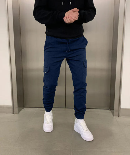 Men's Slim Fit Cargo Joggers | Elastic Waist Street Style