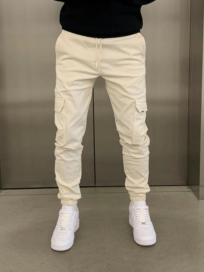 Men's Slim Fit Cargo Joggers | Elastic Waist Street Style