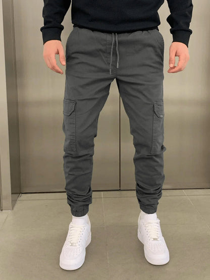 Men's Slim Fit Cargo Joggers | Elastic Waist Street Style