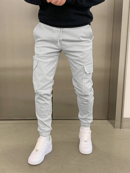 Men's Slim Fit Cargo Joggers | Elastic Waist Street Style