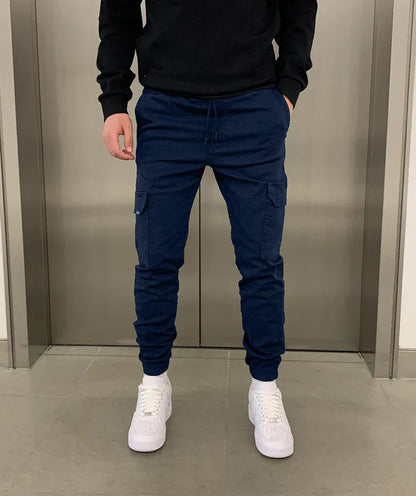 Men's Slim Fit Cargo Joggers | Elastic Waist Street Style