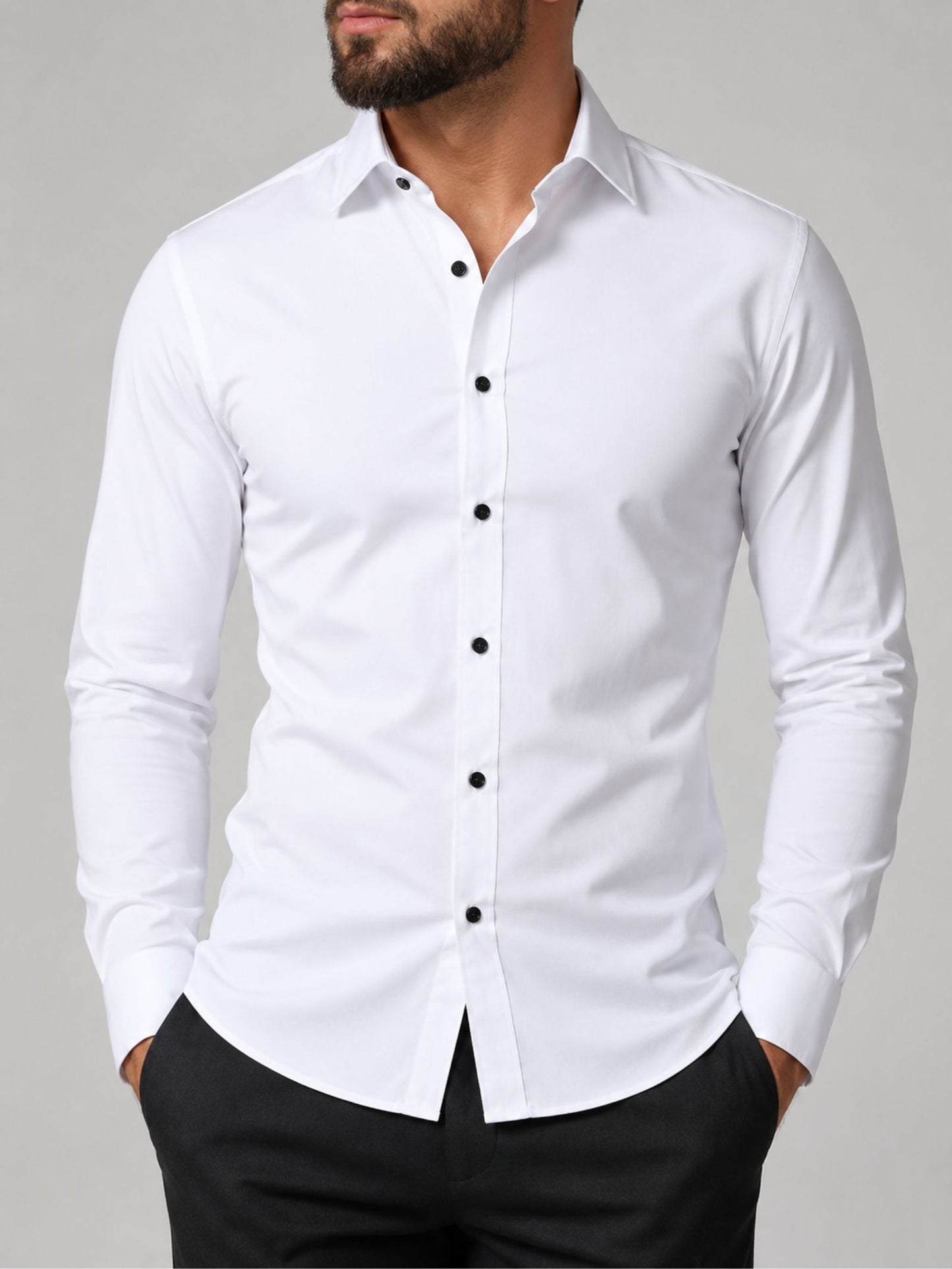 Men's Stretch Dress Shirt | Slim Fit Wedding & Formal Style