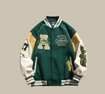 Men's Oversized Vintage Baseball Jacket | Retro Streetwear Style