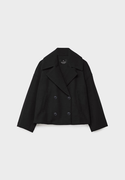 Women's Short Double-Breasted Coat | Stylish & Cozy