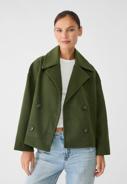 Women's Short Double-Breasted Coat | Stylish & Cozy